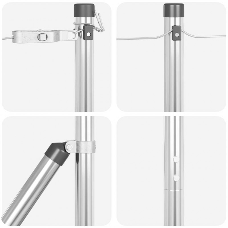 Słupek ogrodzeniowy. 26 pcs Szary 3,2 x 3,2 x 210 cm