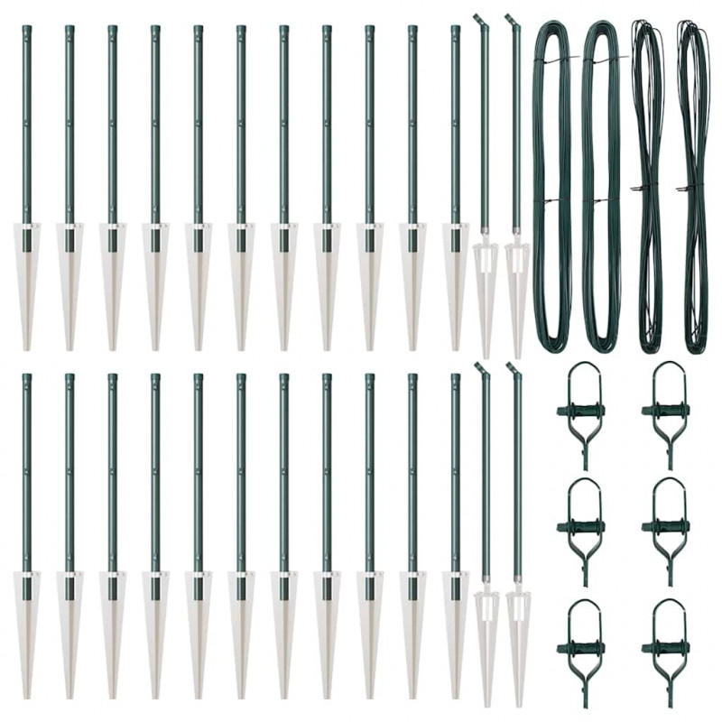 Słupek ogrodzeniowy. 26 pcs Szary 3,2 x 3,2 x 145 cm