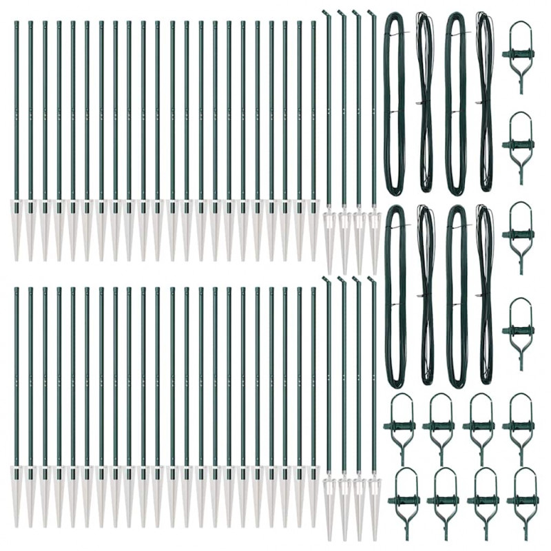 Słupek ogrodzeniowy. 52 pcs Szary 3,2 x 3,2 x 215 cm