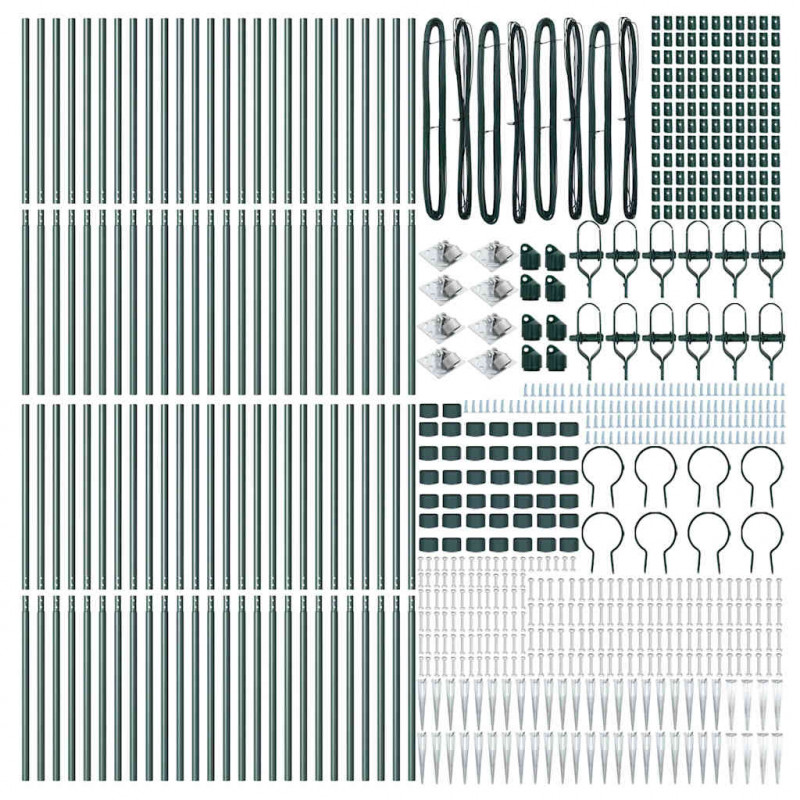 Słupek ogrodzeniowy. 52 pcs Szary 3,2 x 3,2 x 225 cm