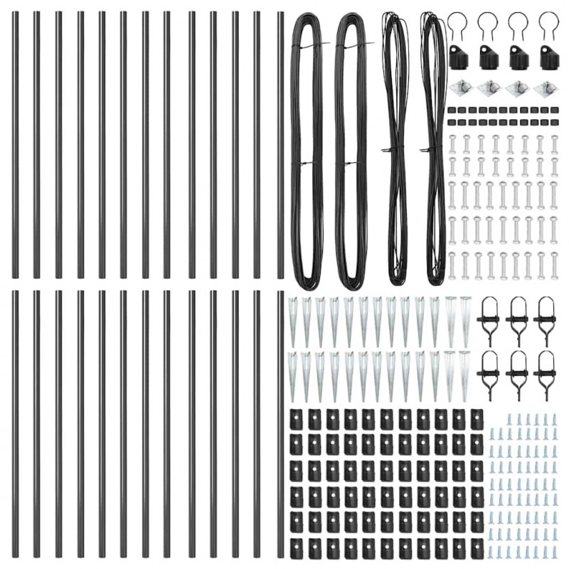Słupek ogrodzeniowy. 26 pcs Szary 3,2 x 3,2 x 105 cm