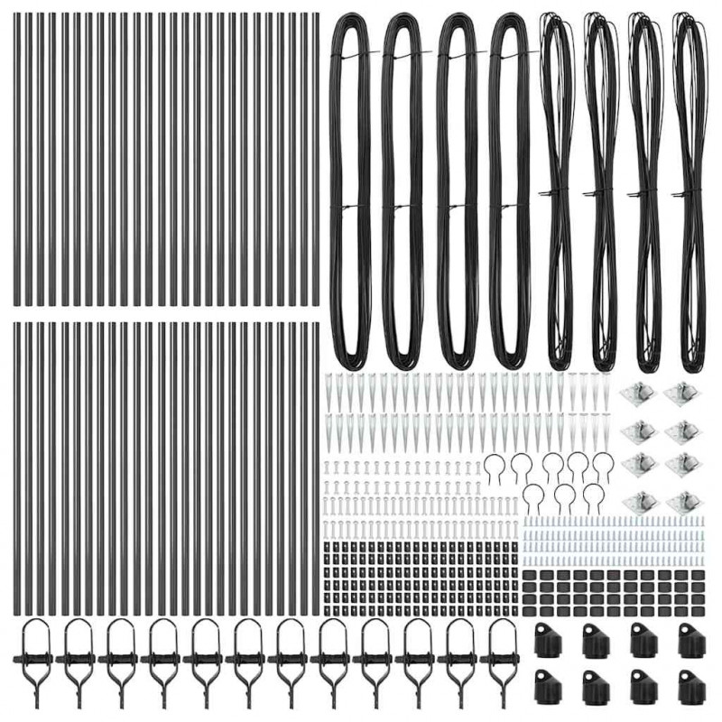 Słupek ogrodzeniowy. 52 pcs Szary 3,2 x 3,2 x 105 cm