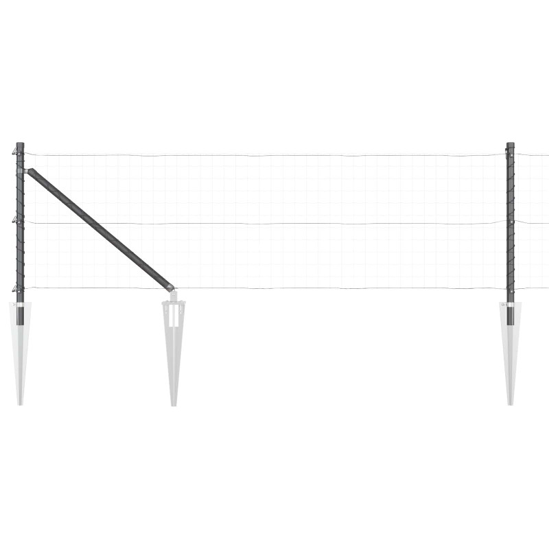 Słupek ogrodzeniowy. 26 pcs Szary 3,2 x 3,2 x 125 cm