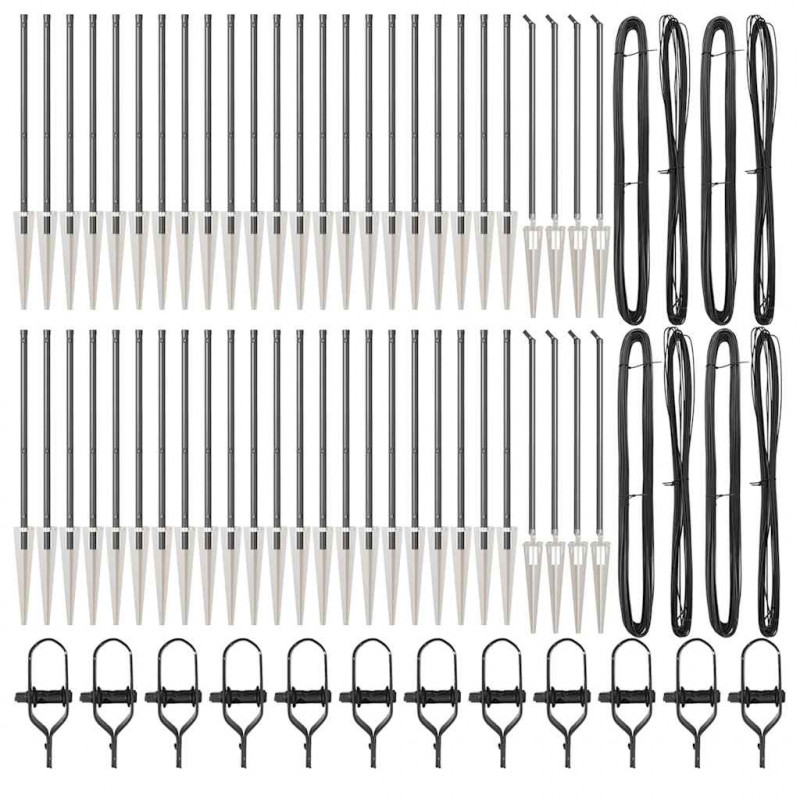 Słupek ogrodzeniowy. 52 pcs Szary 3,2 x 3,2 x 145 cm