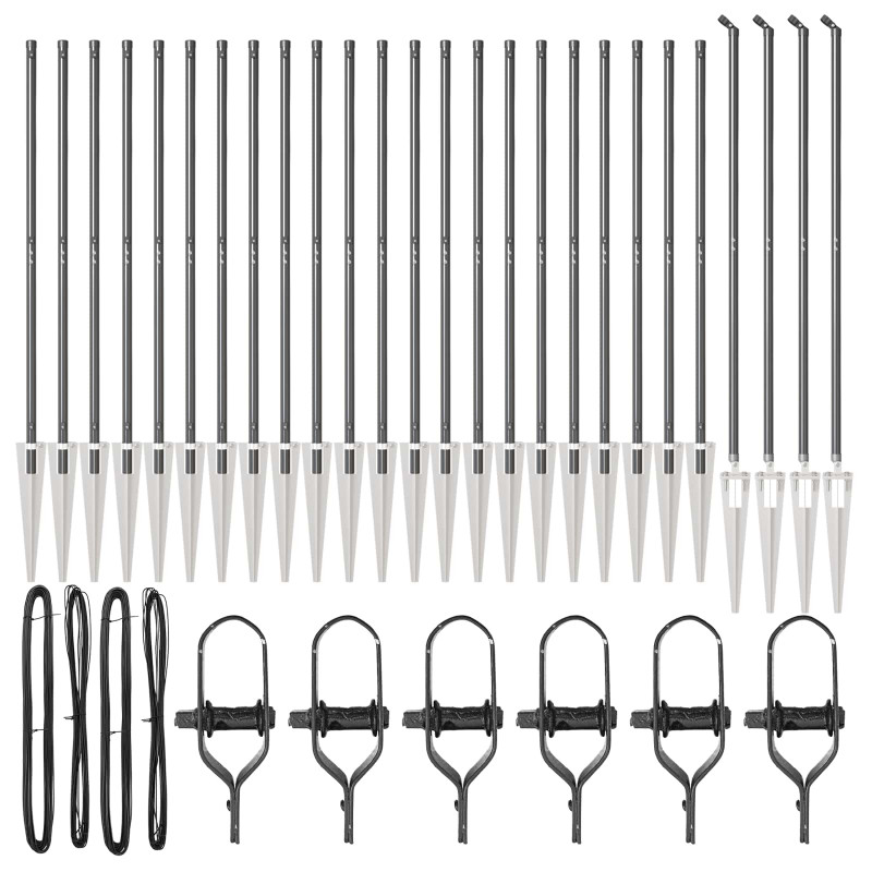 Słupek ogrodzeniowy. 26 pcs Szary 3,2 x 3,2 x 185 cm