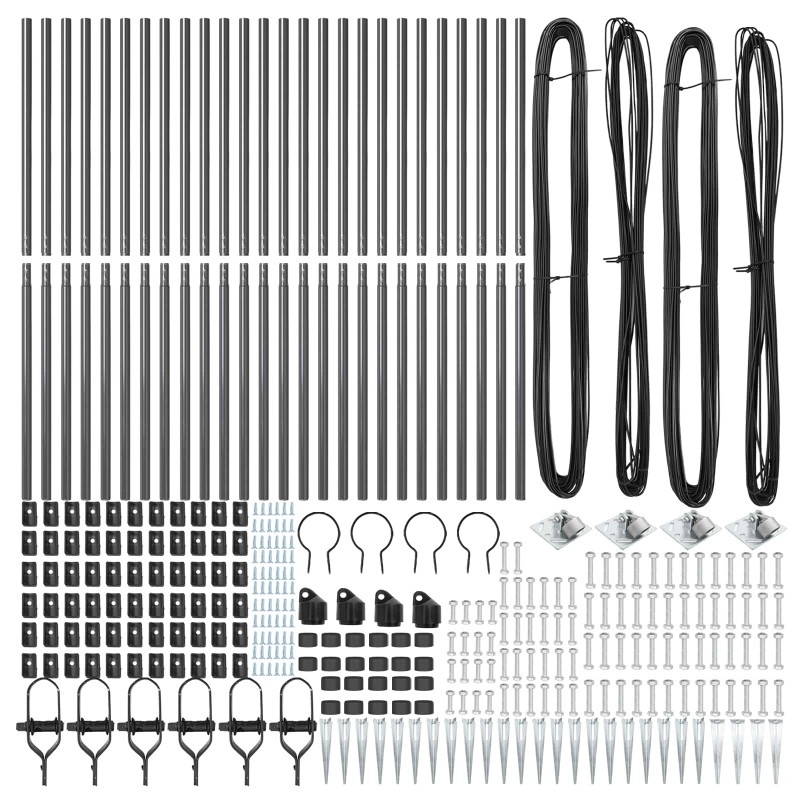 Słupek ogrodzeniowy. 26 pcs Szary 3,2 x 3,2 x 185 cm