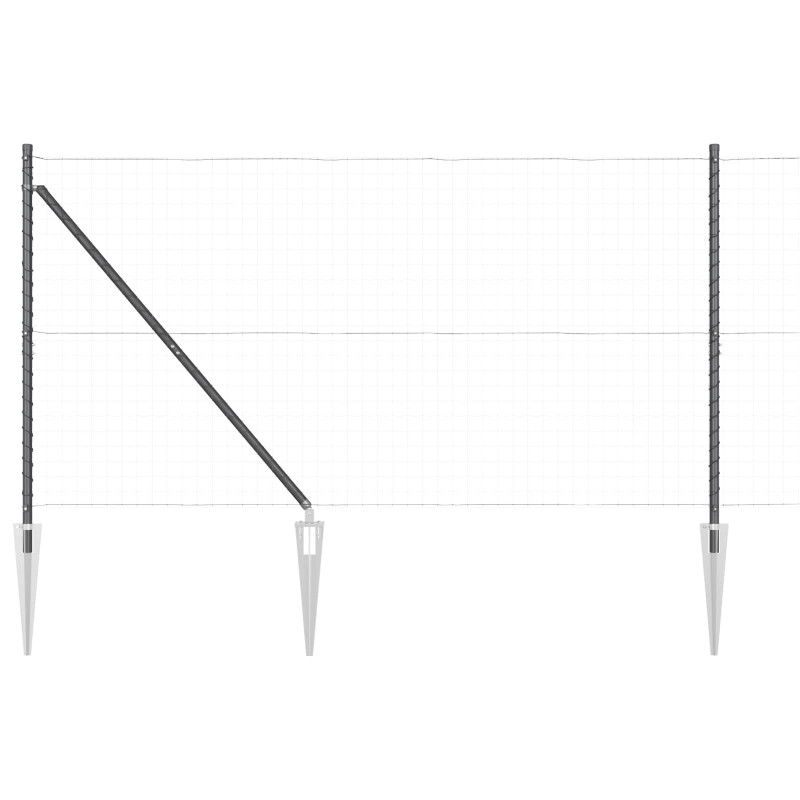 Słupek ogrodzeniowy. 52 pcs Szary 3,2 x 3,2 x 185 cm