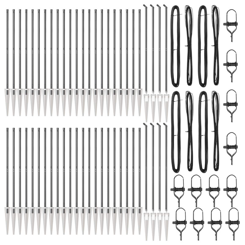 Słupek ogrodzeniowy. 52 pcs Szary 3,2 x 3,2 x 185 cm