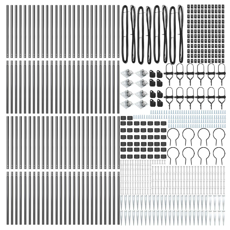 Słupek ogrodzeniowy. 52 pcs Szary 3,2 x 3,2 x 185 cm