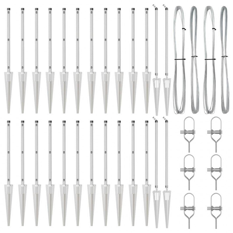 Słupek ogrodzeniowy. 26 pcs Szary 3,2 x 3,2 x 105 cm