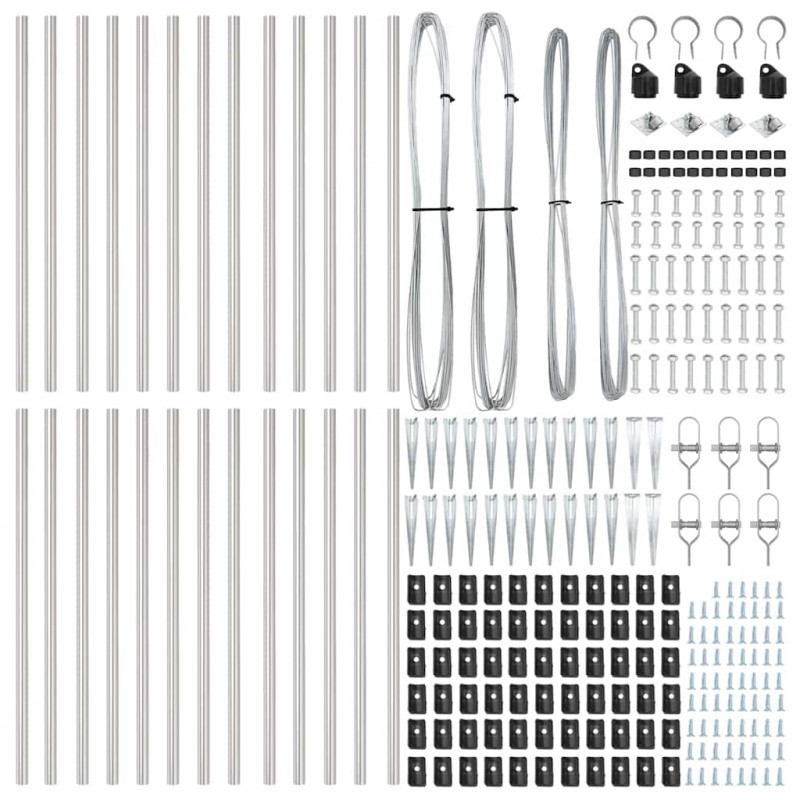 Słupek ogrodzeniowy. 26 pcs Szary 3,2 x 3,2 x 105 cm