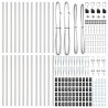Słupek ogrodzeniowy. 26 pcs Szary 3,2 x 3,2 x 105 cm