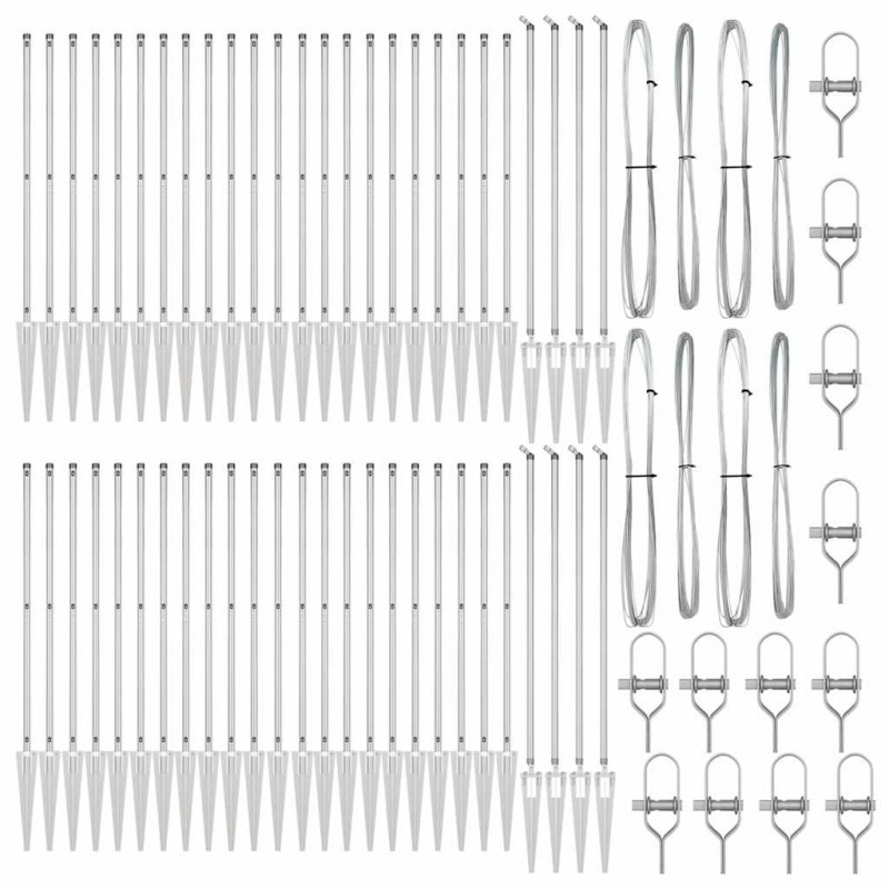 Słupek ogrodzeniowy. 52 pcs Szary 3,2 x 3,2 x 165 cm