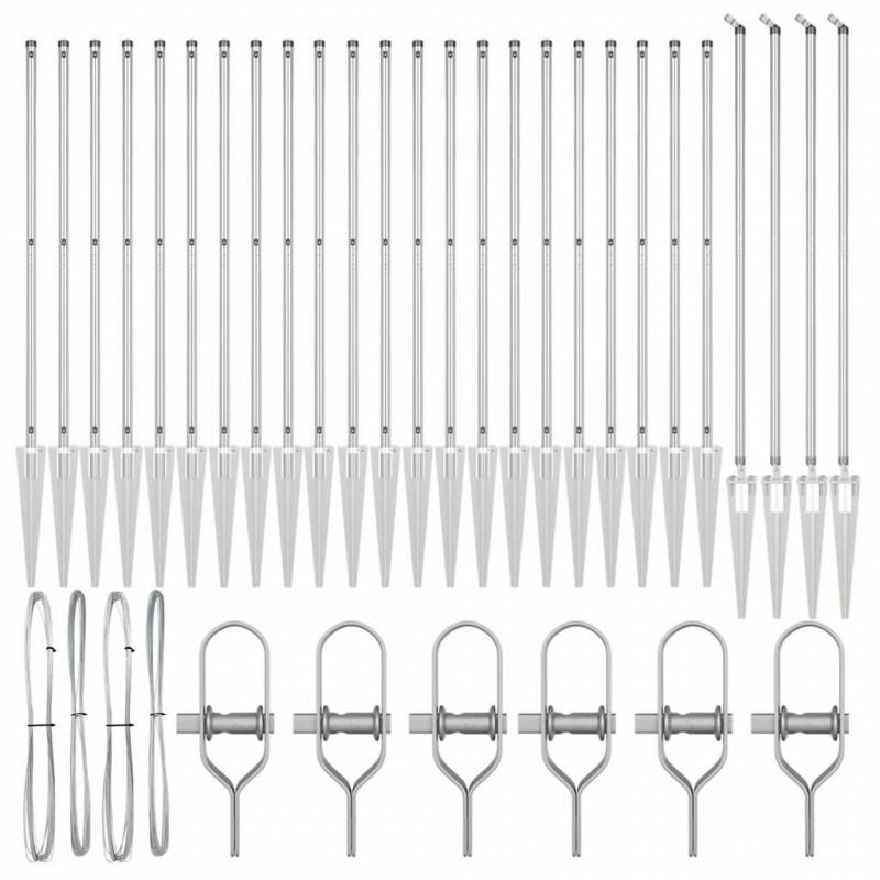 Słupek ogrodzeniowy. 26 pcs Szary 3,2 x 3,2 x 185 cm