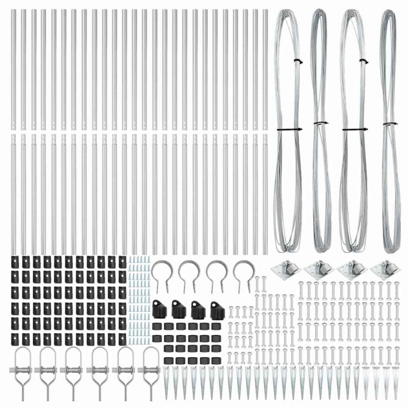 Słupek ogrodzeniowy. 26 pcs Szary 3,2 x 3,2 x 185 cm