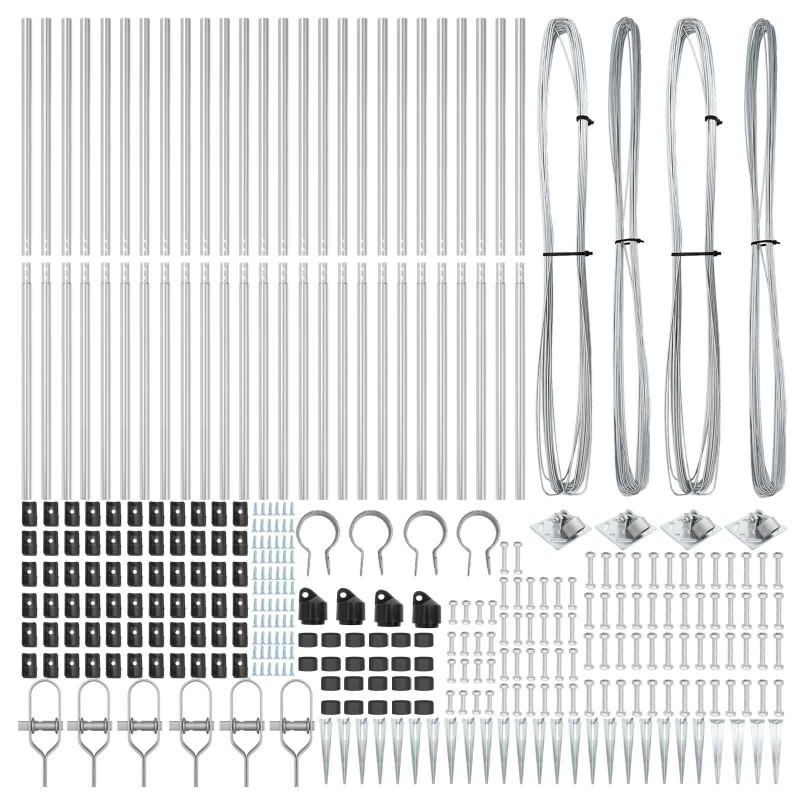 Słupek ogrodzeniowy. 26 pcs Szary 3,2 x 3,2 x 205 cm