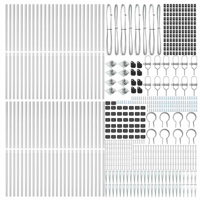 Słupek ogrodzeniowy. 52 pcs Szary 3,2 x 3,2 x 205 cm