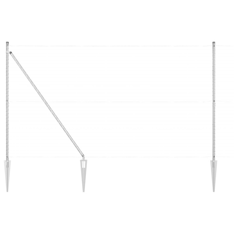 Słupek ogrodzeniowy. 52 pcs Szary 3,2 x 3,2 x 225 cm