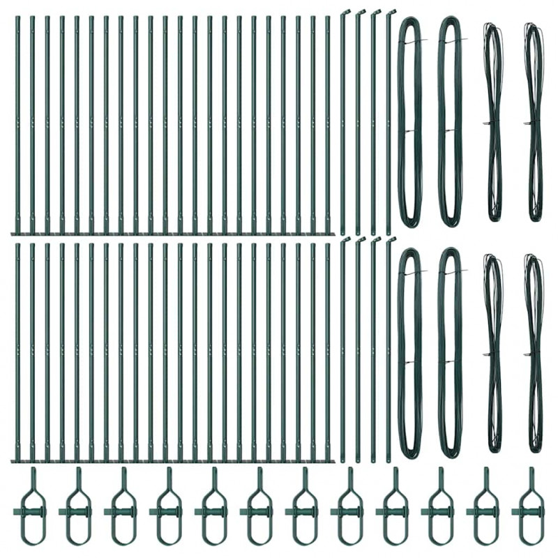 Słupek ogrodzeniowy. 52 pcs Szary 3,2 x 3,2 x 170 cm