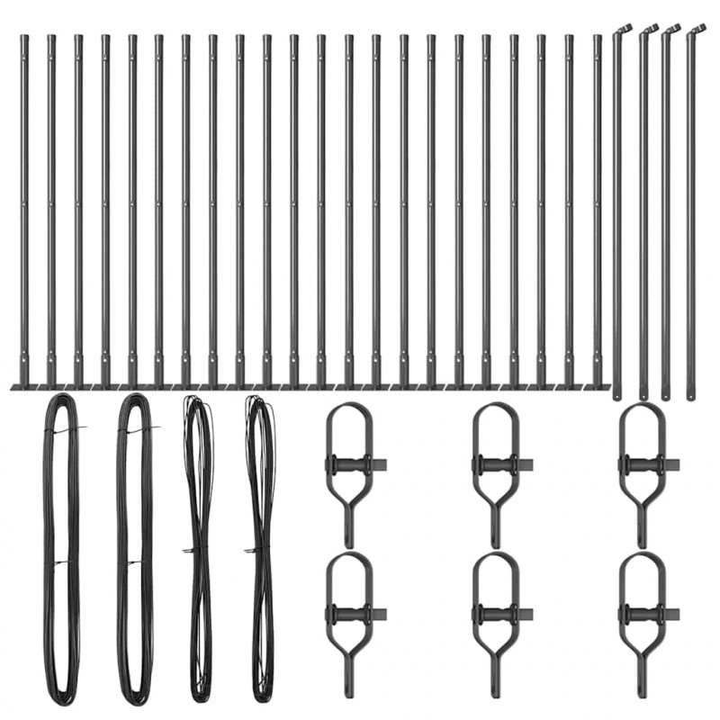 Słupek ogrodzeniowy. 26 pcs Szary 3,2 x 3,2 x 50 cm