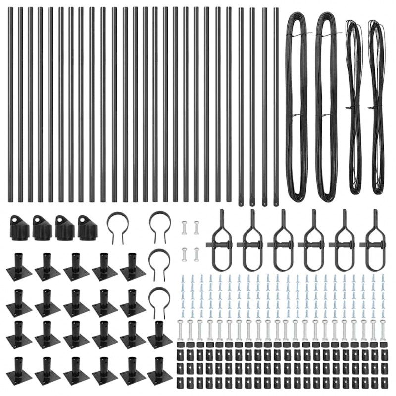 Słupek ogrodzeniowy. 26 pcs Szary 3,2 x 3,2 x 50 cm