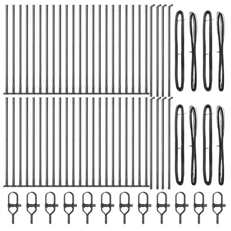 Słupek ogrodzeniowy. 52 pcs Szary 3,2 x 3,2 x 90 cm