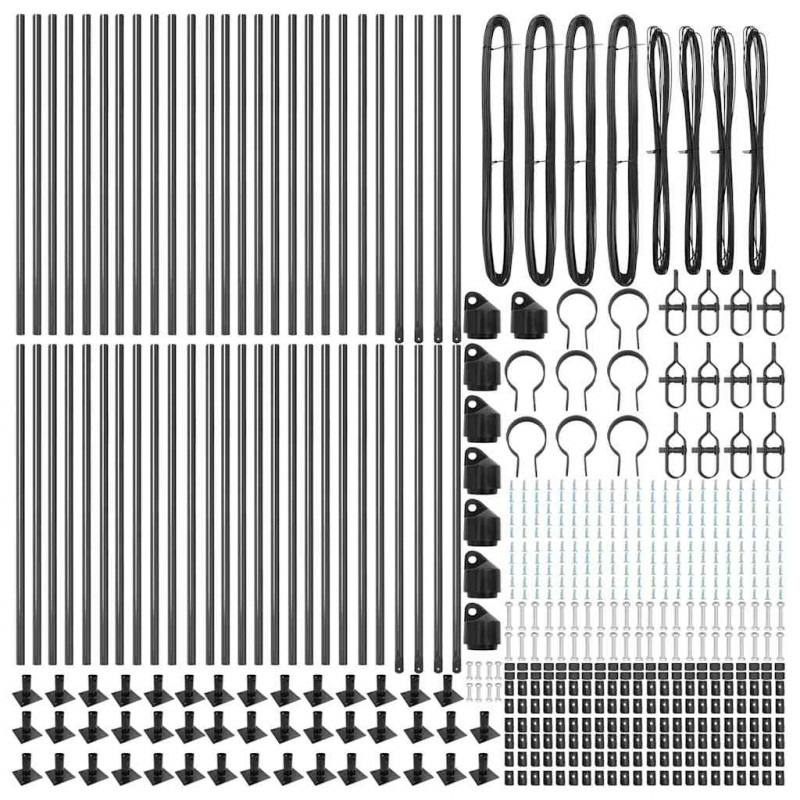 Słupek ogrodzeniowy. 52 pcs Szary 3,2 x 3,2 x 110 cm