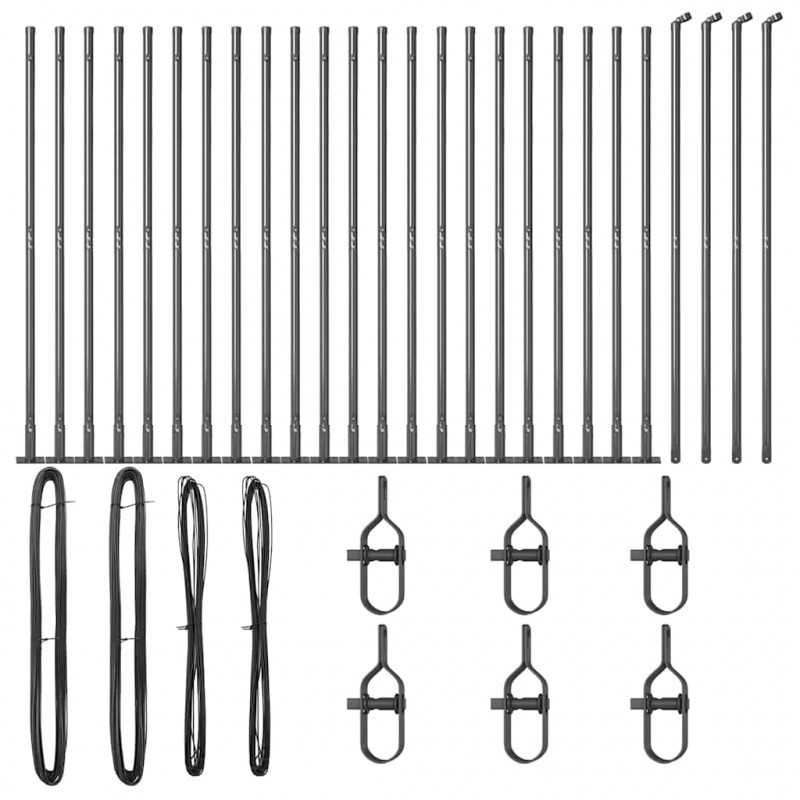 Słupek ogrodzeniowy. 26 pcs Szary 3,2 x 3,2 x 130 cm