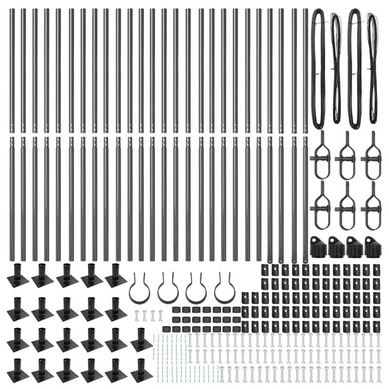 Słupek ogrodzeniowy. 26 pcs Szary 3,2 x 3,2 x 130 cm