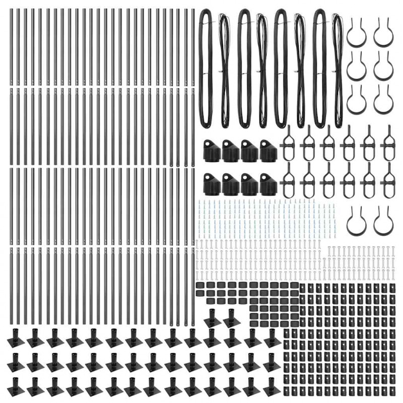 Słupek ogrodzeniowy. 52 pcs Szary 3,2 x 3,2 x 130 cm