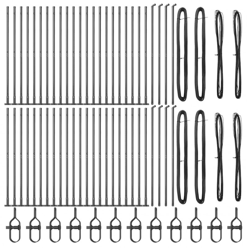 Słupek ogrodzeniowy. 52 pcs Szary 3,2 x 3,2 x 150 cm