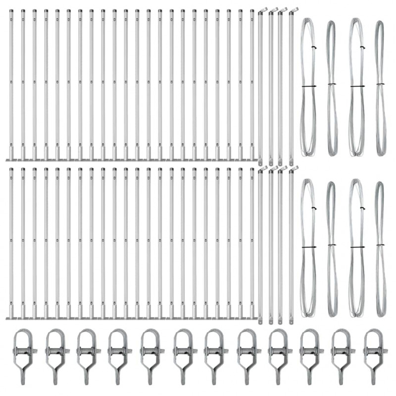 Słupek ogrodzeniowy. 52 pcs Szary 3,2 x 3,2 x 50 cm