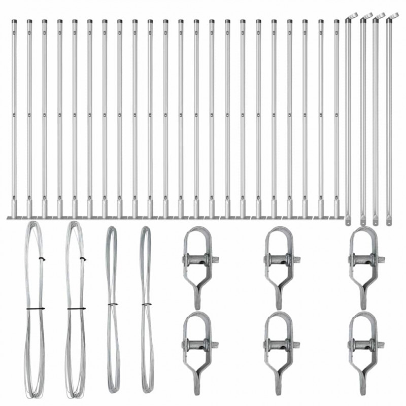 Słupek ogrodzeniowy. 26 pcs Szary 3,2 x 3,2 x 110 cm