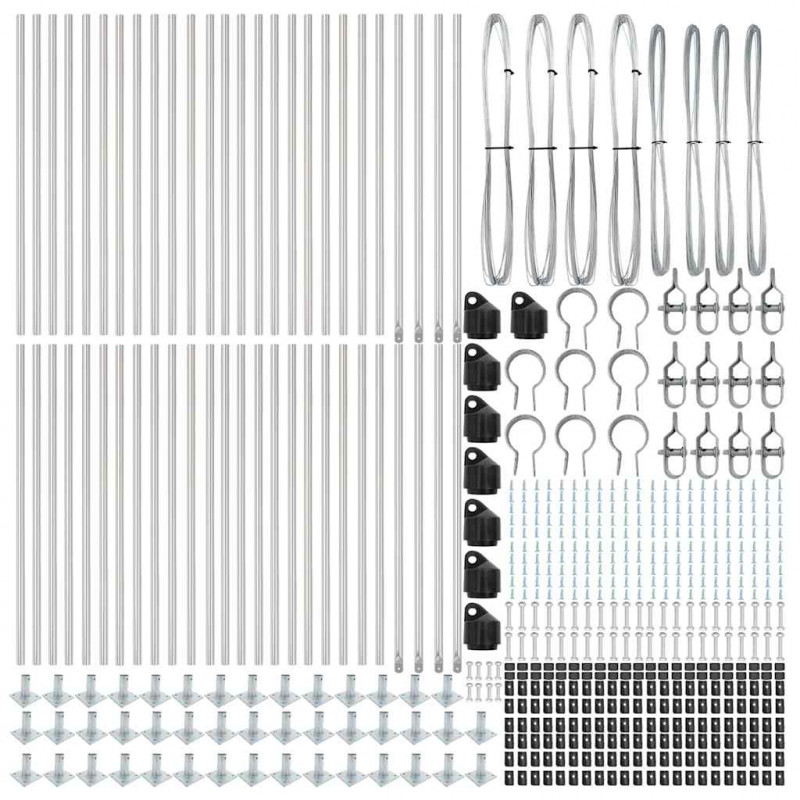 Słupek ogrodzeniowy. 52 pcs Szary 3,2 x 3,2 x 110 cm