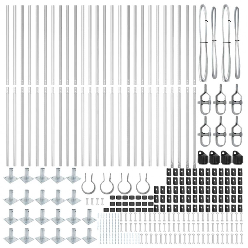 Słupek ogrodzeniowy. 26 pcs Szary 3,2 x 3,2 x 150 cm