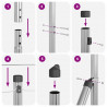 Słupek ogrodzeniowy. 52 pcs Szary 3,2 x 3,2 x 150 cm