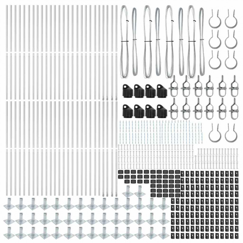 Słupek ogrodzeniowy. 52 pcs Szary 3,2 x 3,2 x 160 cm