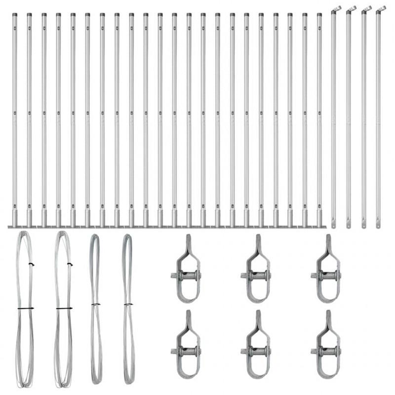 Słupek ogrodzeniowy. 26 pcs Szary 3,2 x 3,2 x 170 cm