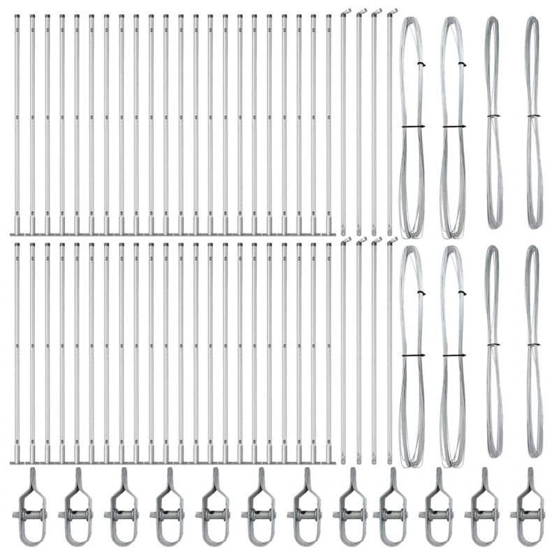 Słupek ogrodzeniowy. 52 pcs Szary 3,2 x 3,2 x 88,5 cm