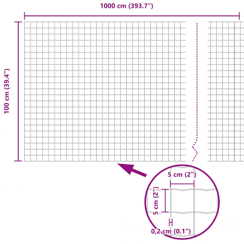 Ogrodzenie z słupkiem Zielony 1 x 10 m Stal i PVC