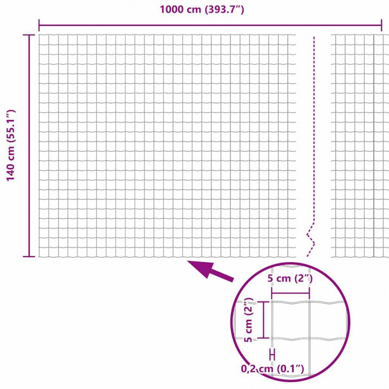 Ogrodzenie z słupkiem Zielony 1,4 x 10 m Stal i PVC