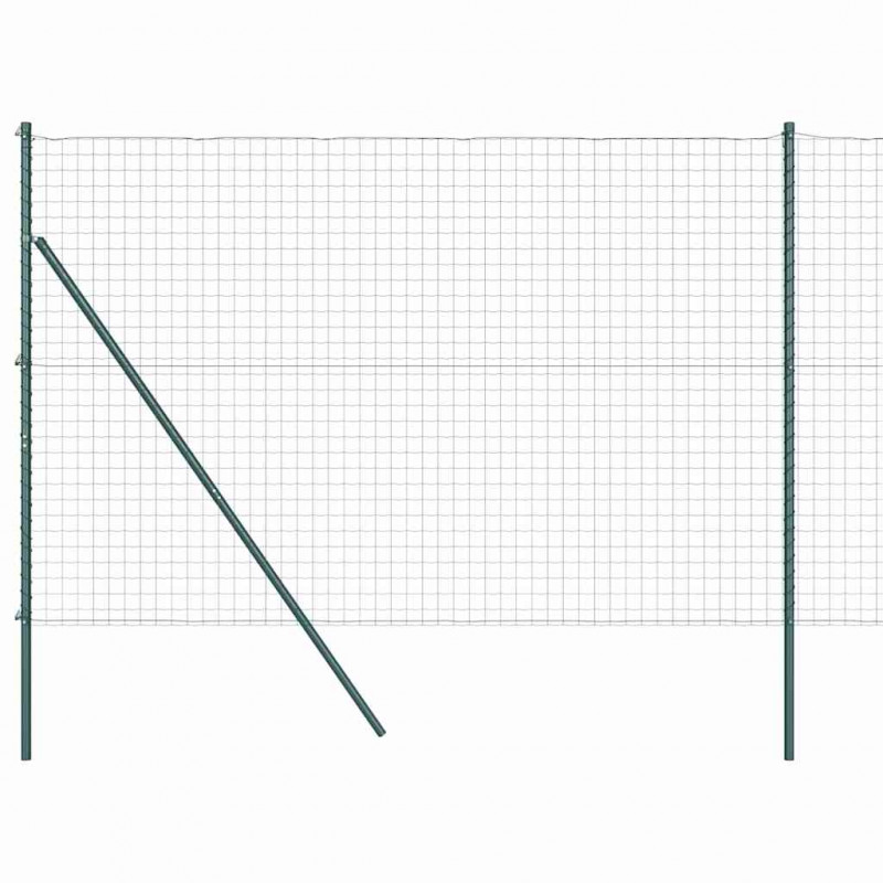 Ogrodzenie z słupkiem Zielony 1,5 x 10 m Stal i PVC