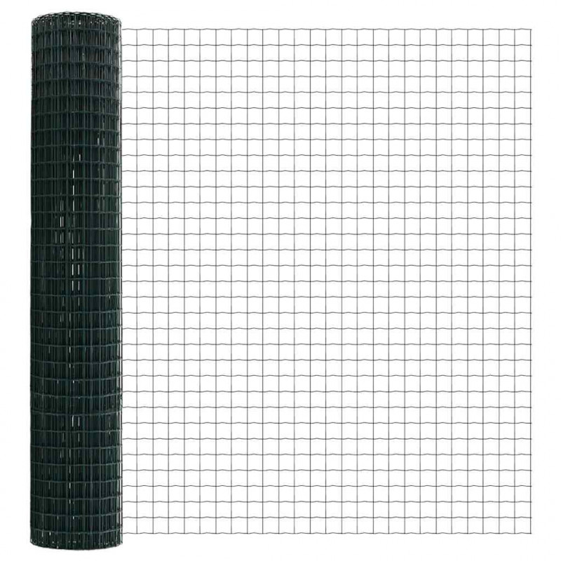 Ogrodzenie z słupkiem Zielony 1,5 x 10 m Stal i PVC