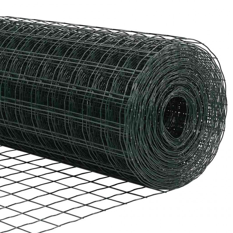 Ogrodzenie z słupkiem Zielony 1,6 x 10 m Stal i PVC