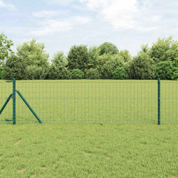 Ogrodzenie z słupkiem Zielony 0,6 x 10 m Stal i PVC
