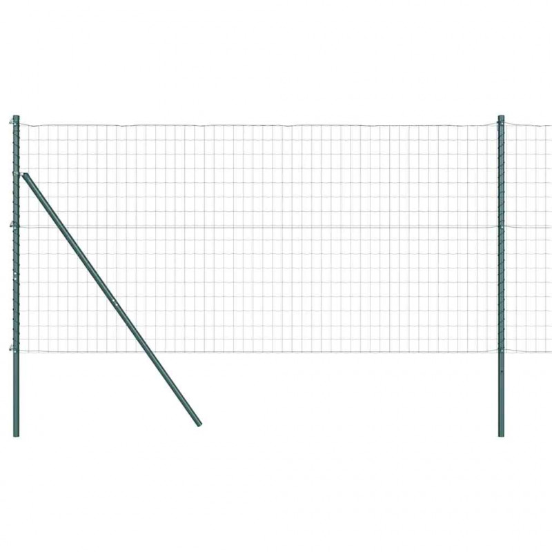 Ogrodzenie z słupkiem Zielony 1,2 x 10 m Stal i PVC