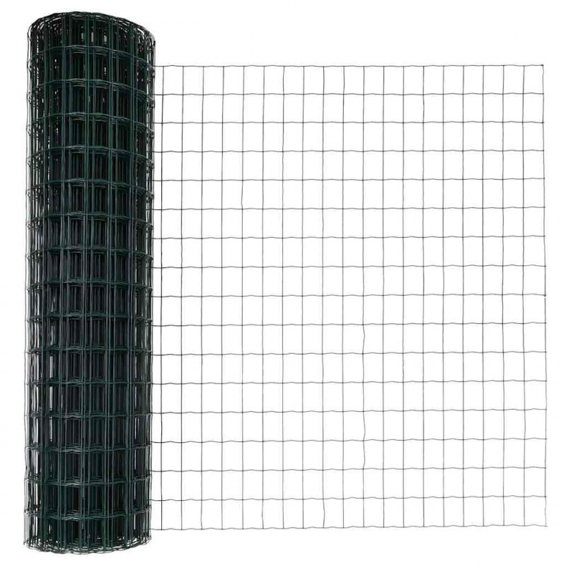 Ogrodzenie z słupkiem Zielony 1,4 x 10 m Stal i PVC