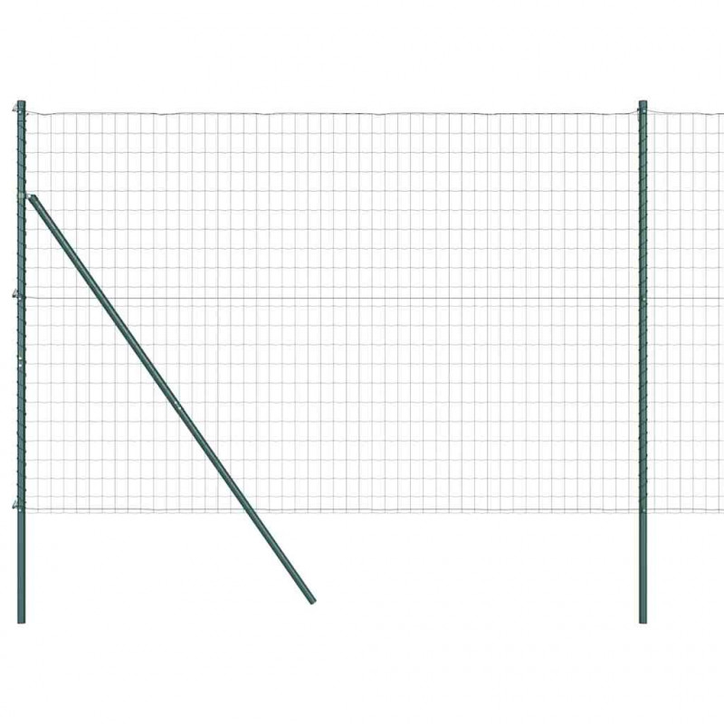 Ogrodzenie z słupkiem Zielony 1,6 x 10 m Stal i PVC
