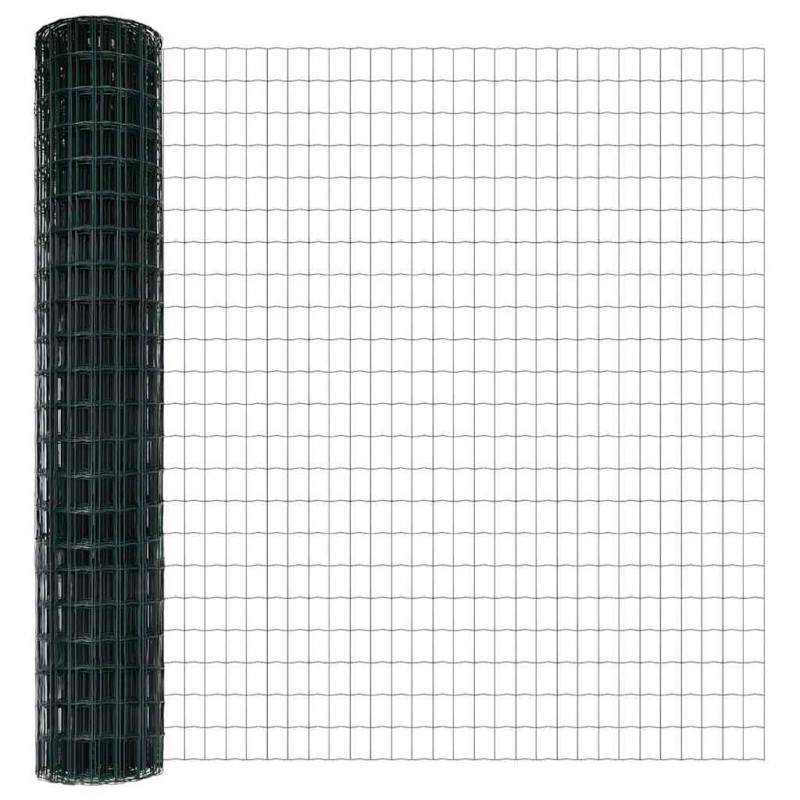 Ogrodzenie z słupkiem Zielony 1,6 x 10 m Stal i PVC