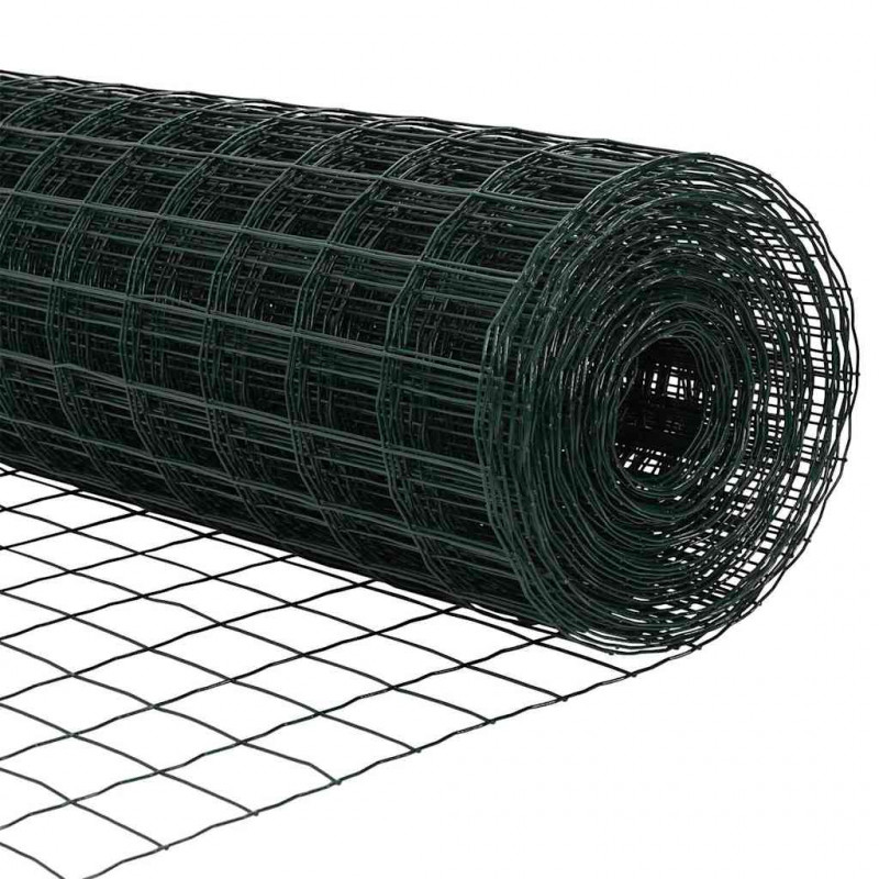 Ogrodzenie z słupkiem Zielony 1,6 x 10 m Stal i PVC